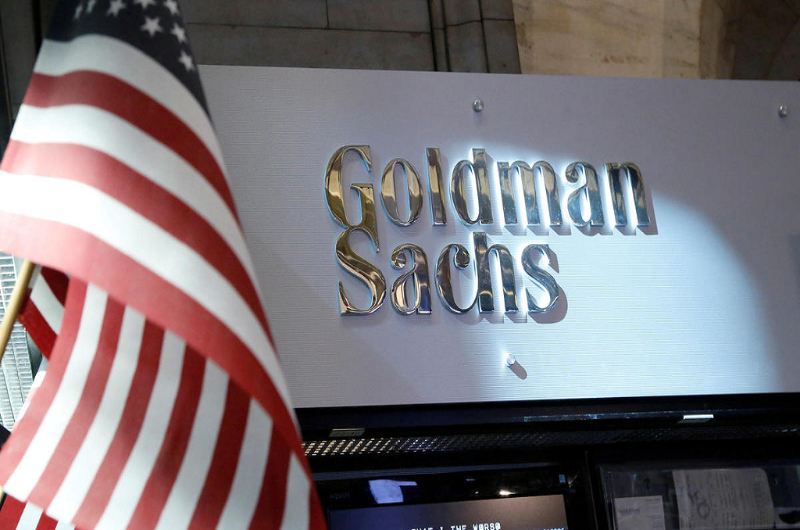 Goldman sachs logo with american flag