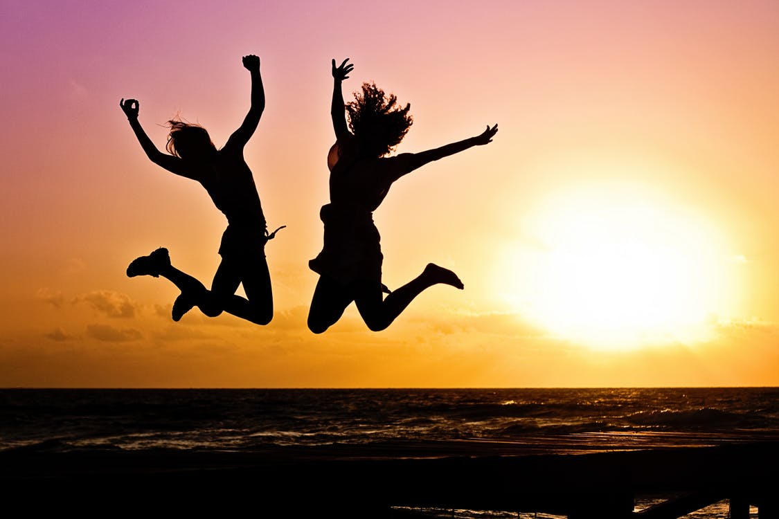 Youth Jumping Happily