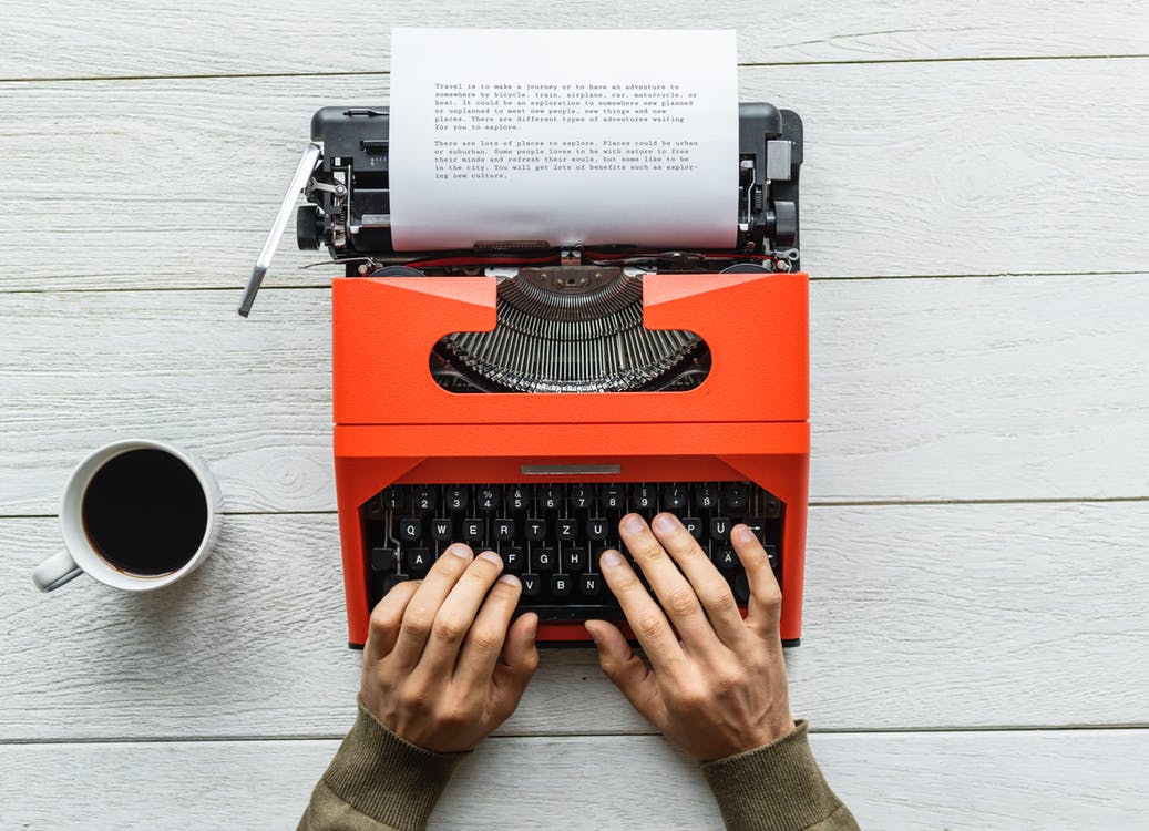 Man using a Typewriter