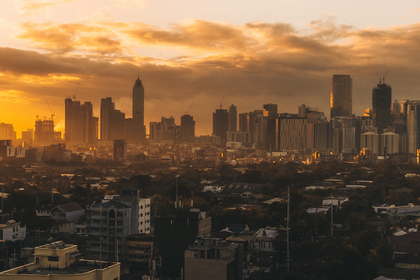 sunset over manila