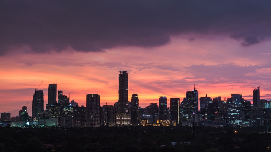 city and sunset