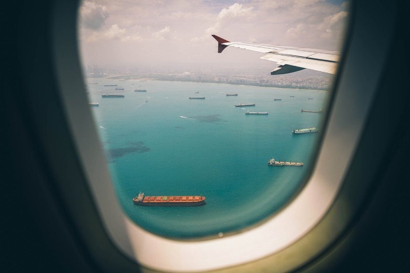 plane window view