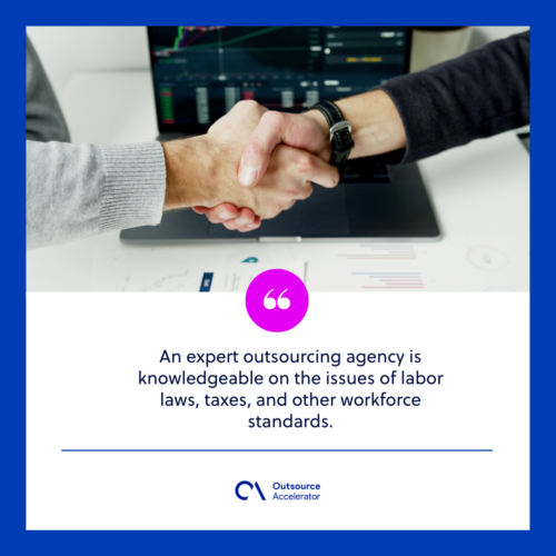 Compliant outsourcing agency