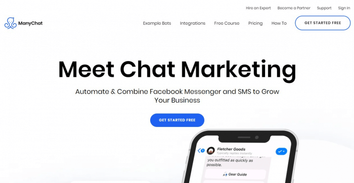 ManyChat homepage