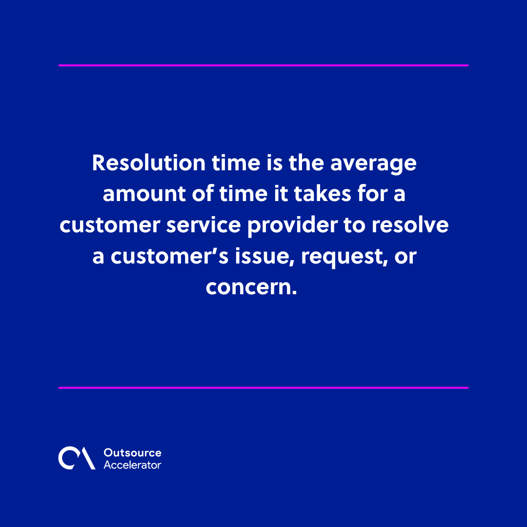 Resolution time outsourcing glossary outsource accelerator