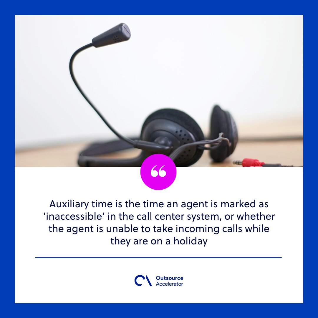 Auxiliary (AUX) Time in Percent Outsourcing Glossary Outsource