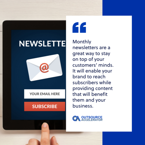 a newsletter subscription