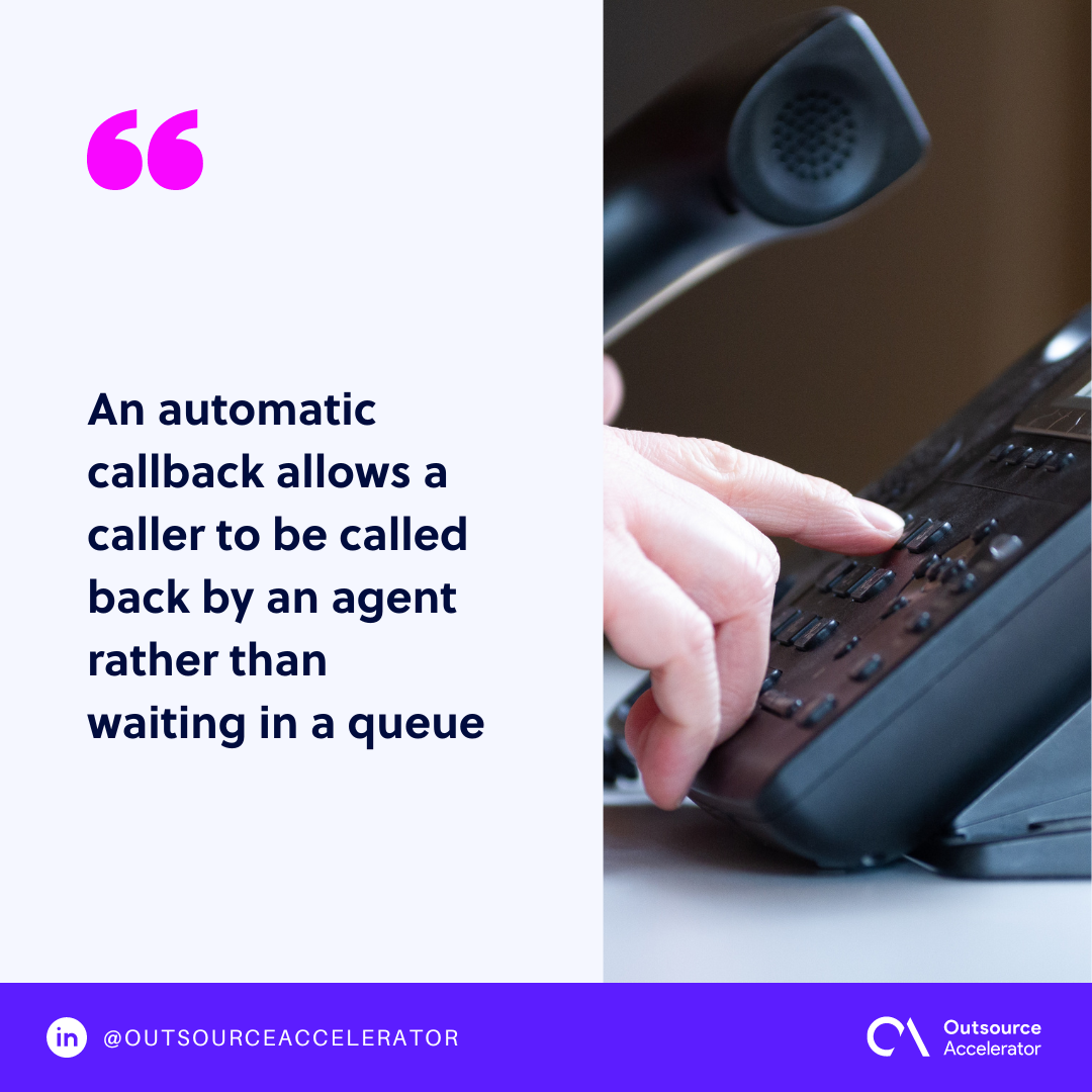 Automatic callback | Outsourcing Glossary | Outsource Accelerator