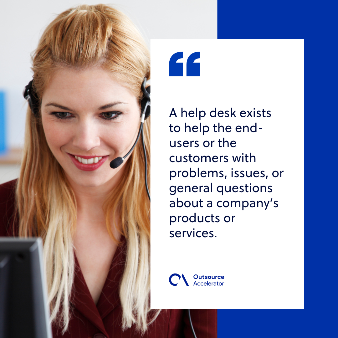 Help desk vs technical support How they support each other Outsource