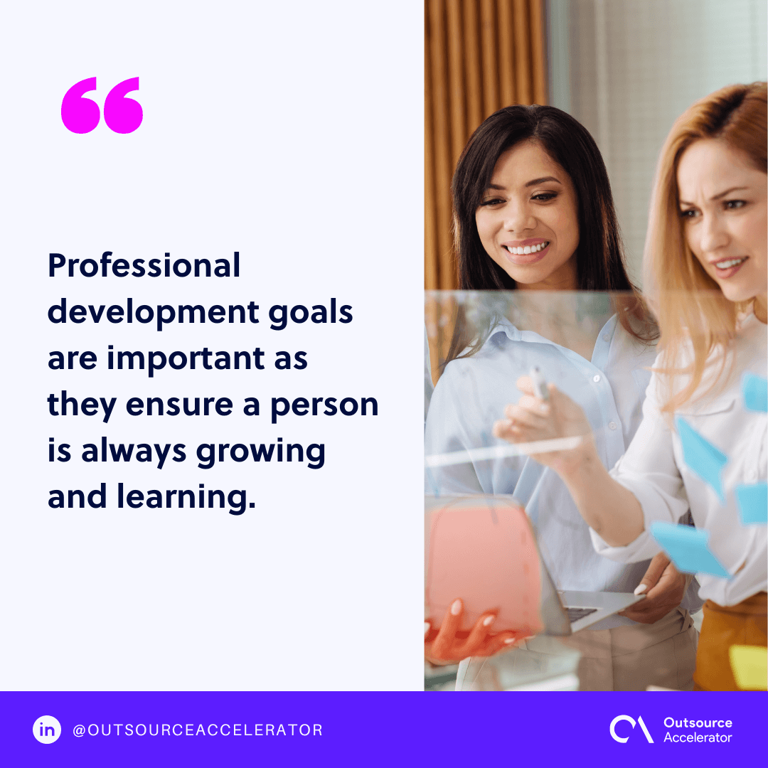 Ten best examples for setting professional development goals at work