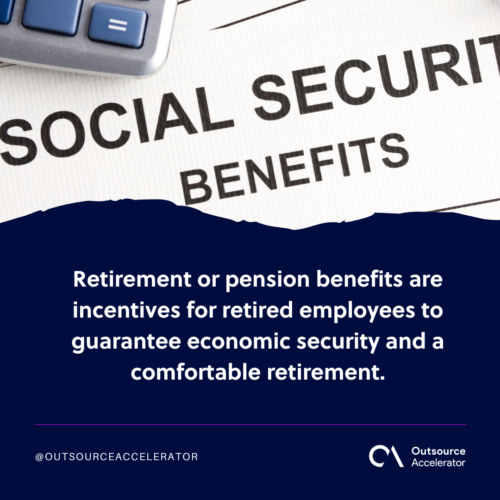 Retirement or pension benefits 
