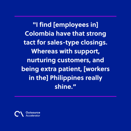 Comparing outsourcing in the Philippines and Colombia