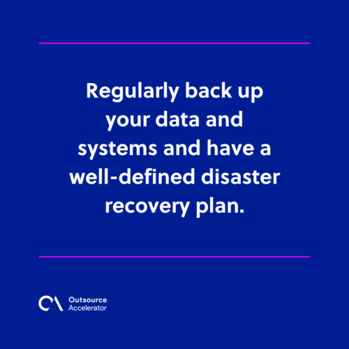 Backup and disaster recovery plans