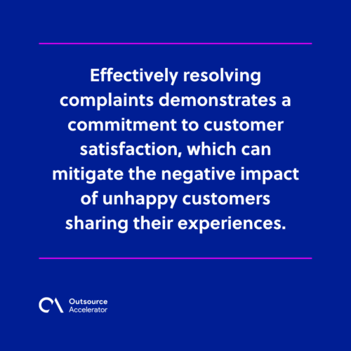 Importance of efficiently solving complaints