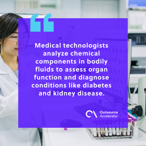 Subspecialties of a medical technologist