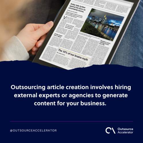 What is outsourcing article creation