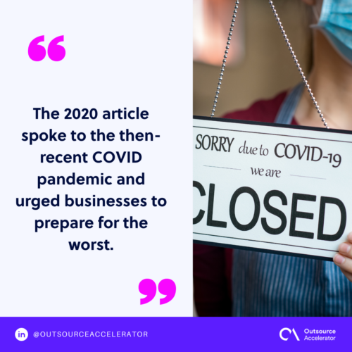 COVID pandemic and urged businesses