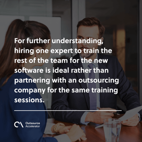 Less recruitment and operational expenses