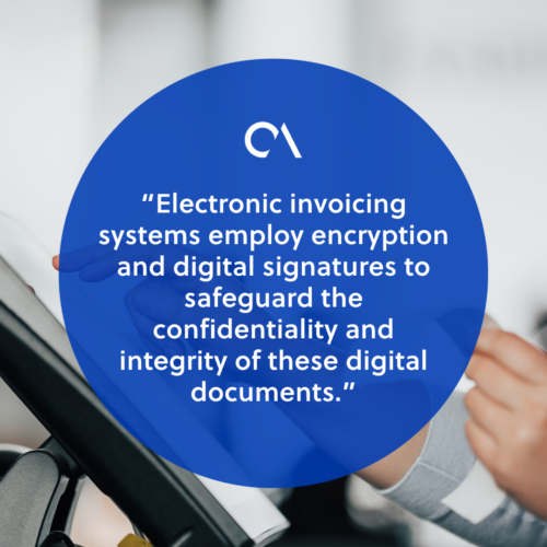 Securing the transmission of the invoice data