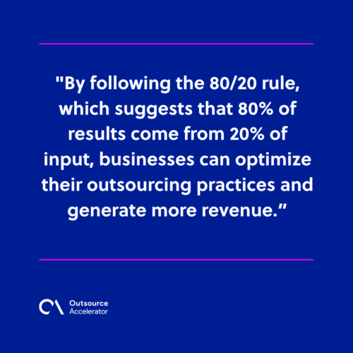 Outsourcing and the 8020 rule