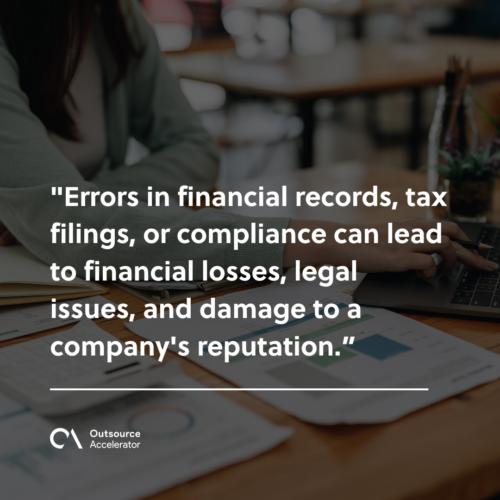 Reduced risk of financial errors