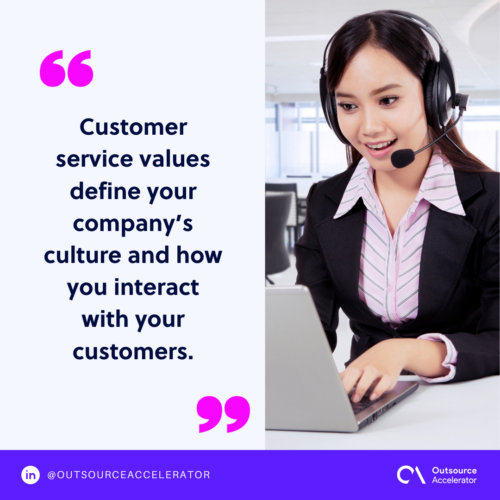 What are customer service values