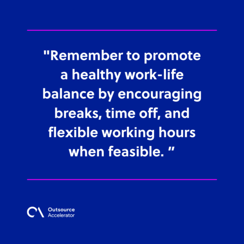 Encourage work-life balance