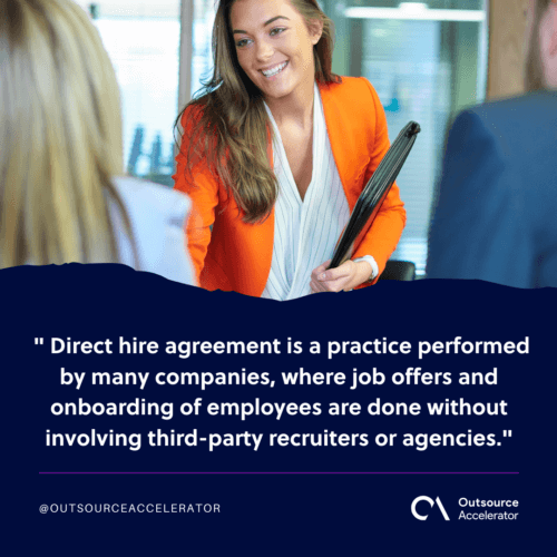 What is a direct hire agreement