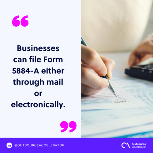 File the Form 5884-A