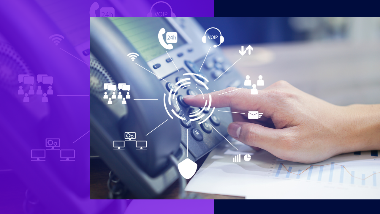 close up employee call center man hand point to press button number on telephone office desk with virtual communication technology