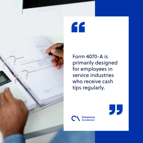 Who can file for Form 4070-A