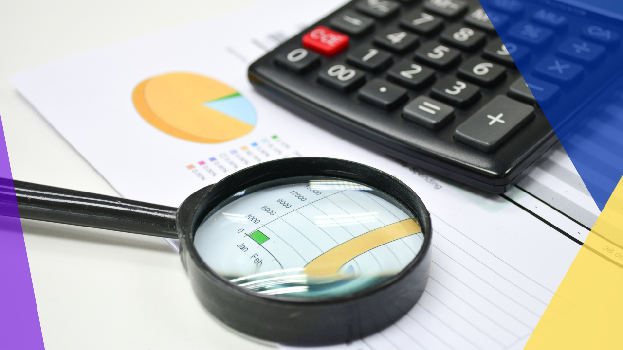 Business analytics. Calculator, financial reports