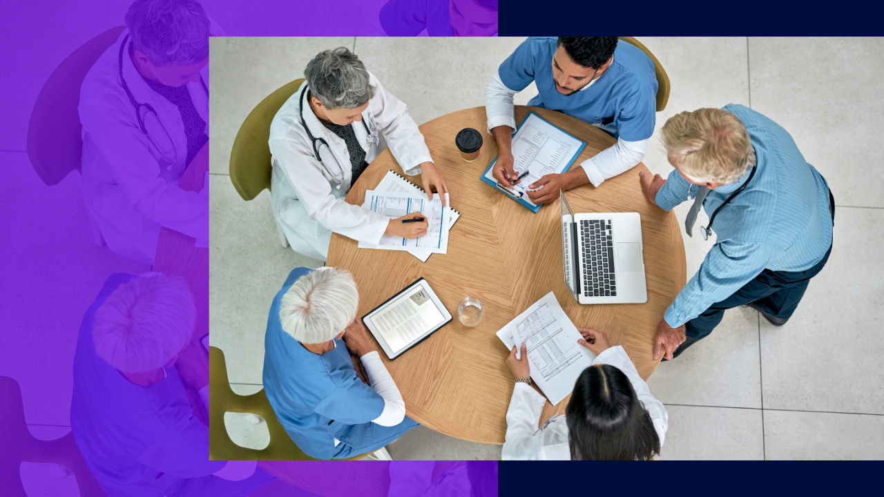 high angle shot of group of medical practitioners having a meeting