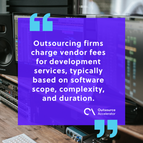 Breakdown of software development costs In-house vs. Outsourcing 