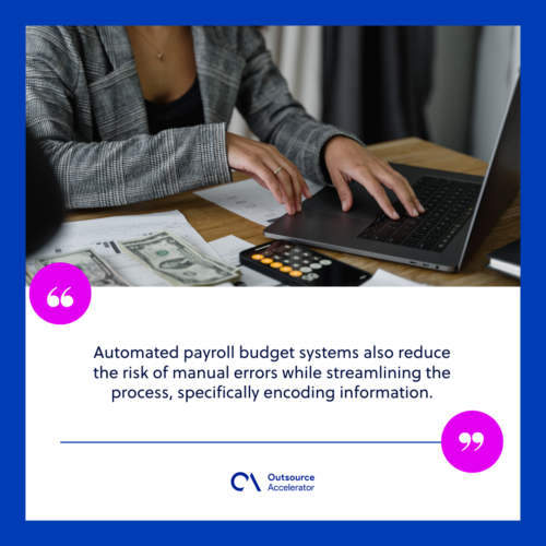 Integrating process automation in payroll budget creation