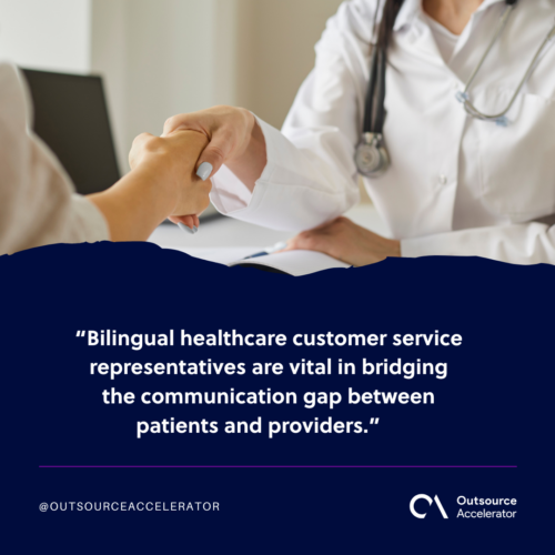 What bilingual healthcare customer service representatives do