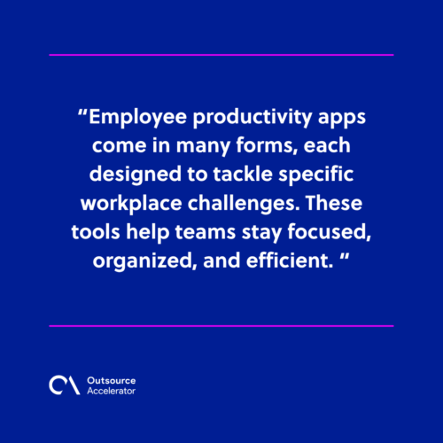 5 Types of employee productivity apps 