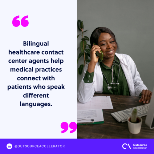 What bilingual healthcare contact center agents do