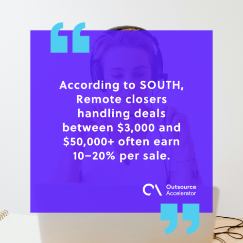 Remote closing salary Commission structure