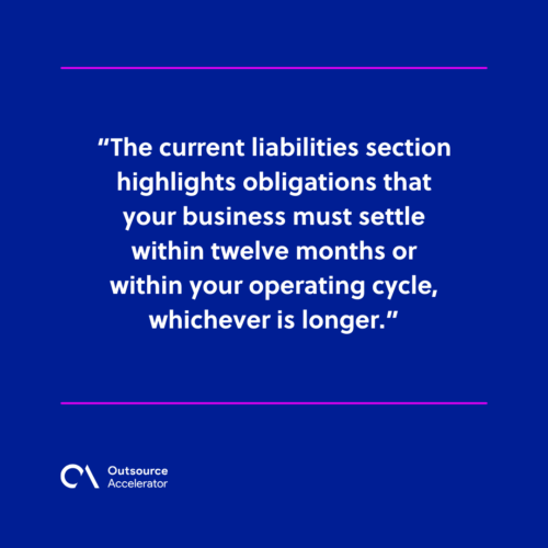 How liabilities appear on a balance sheet