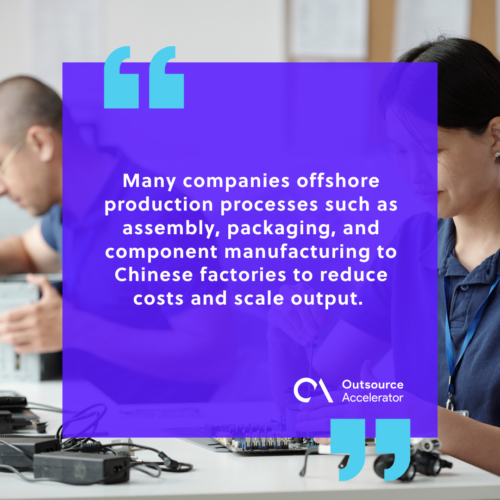 Top 3 industries for offshore services in China