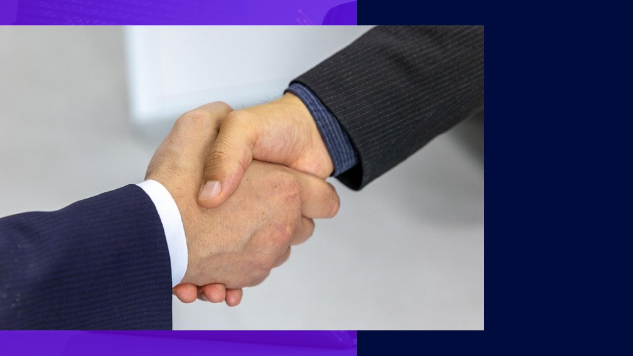 Business handshake, ensuring transparency in outsourcing relationships.