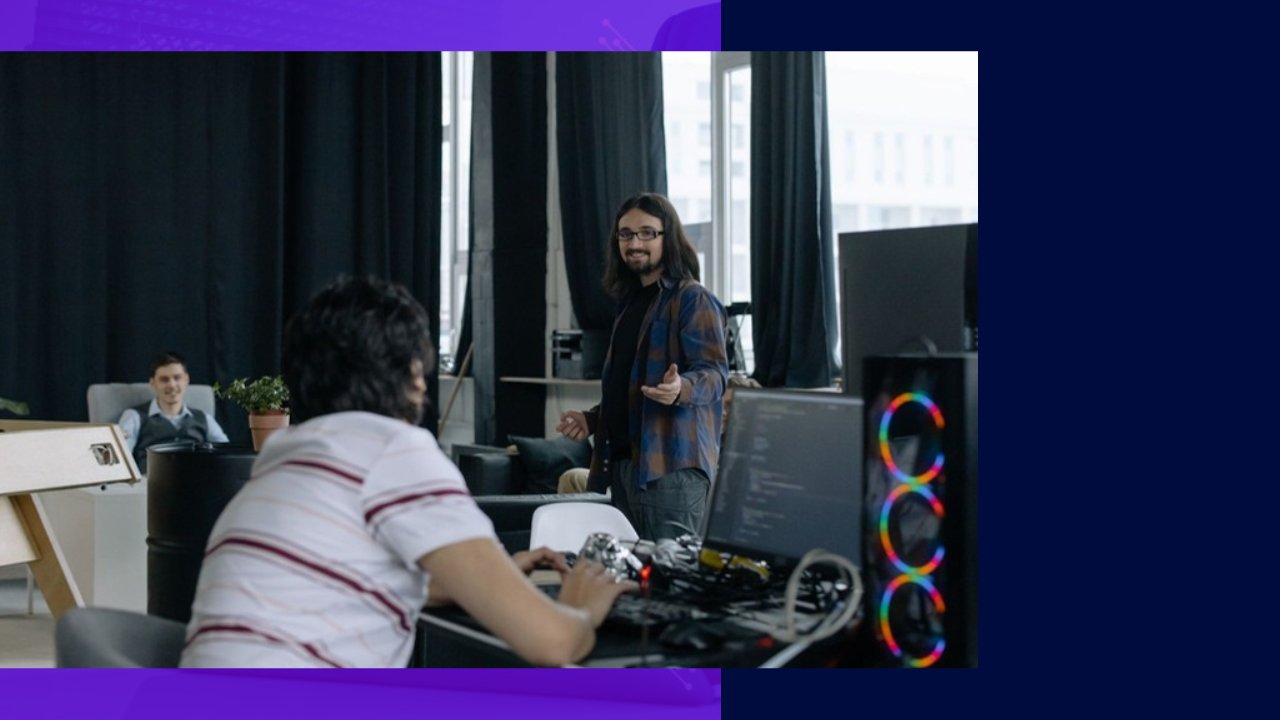 Ukrainian IT professionals collaborate in an office, showcasing the resilience of the sector in 2023.