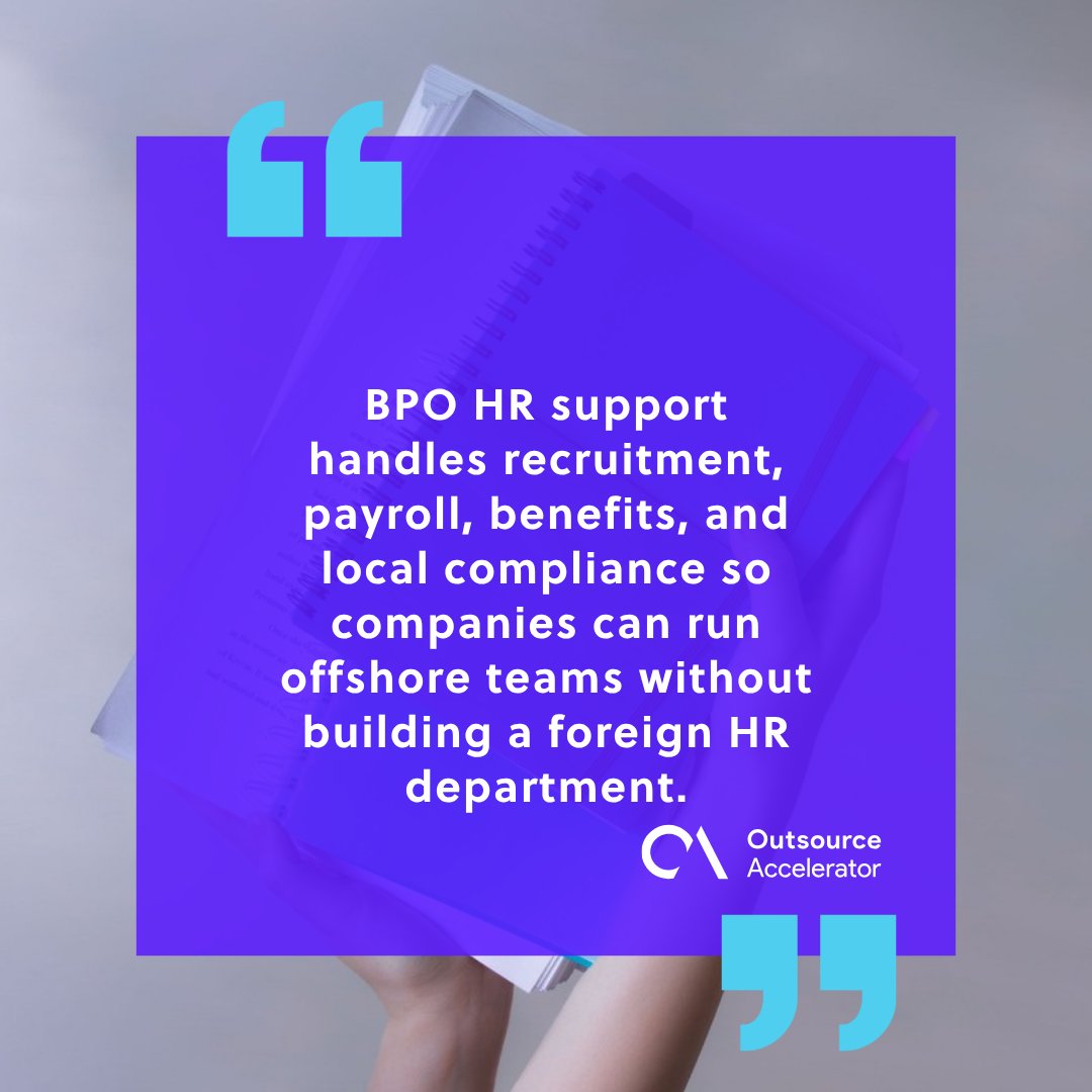 What BPO HR support covers for offshore teams