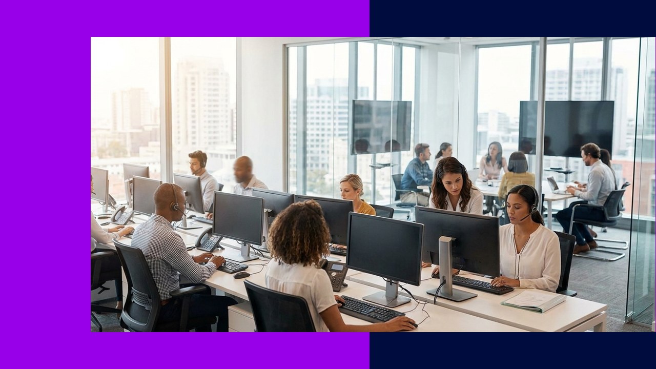 BPO employees in a modern office, showcasing trending outsource services for 2024.