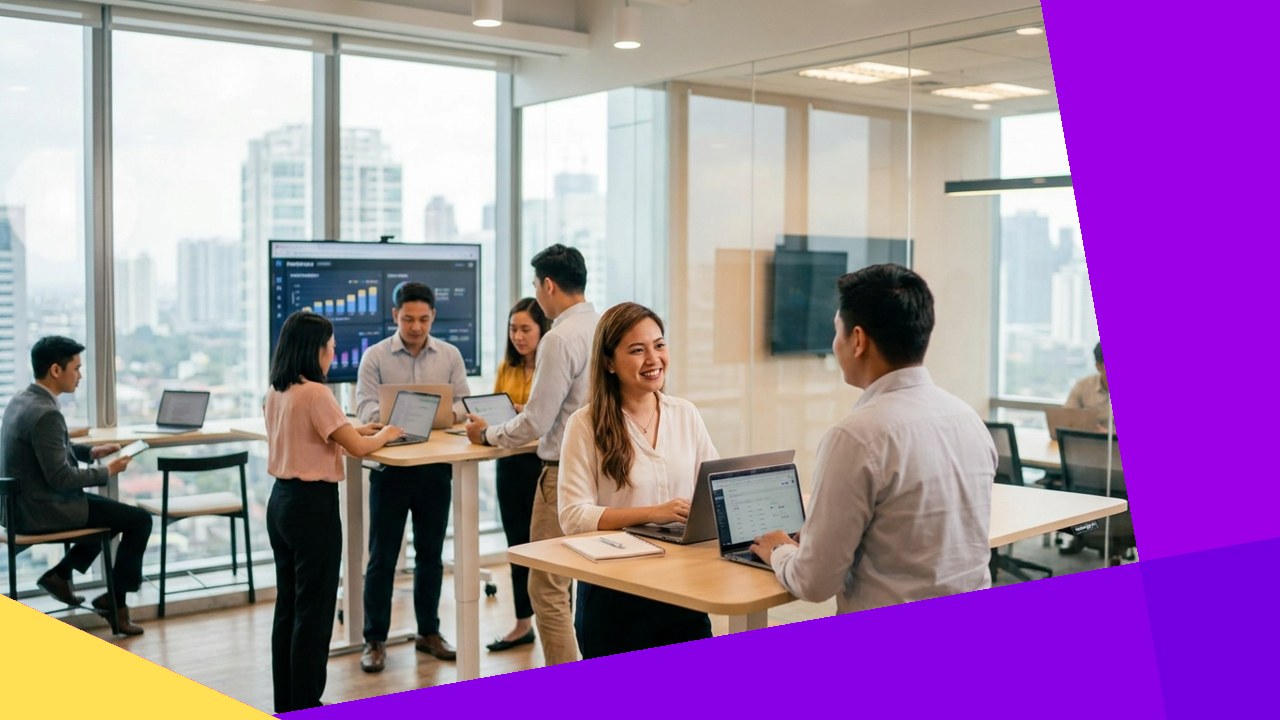 Diverse team collaborating in a modern office. Aether Global: Preferred Salesforce Partner in the Philippines.