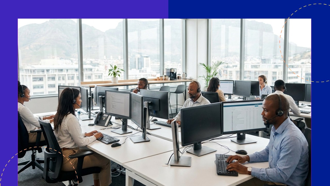 South African call center staff provide sales order assistance to wholesalers.