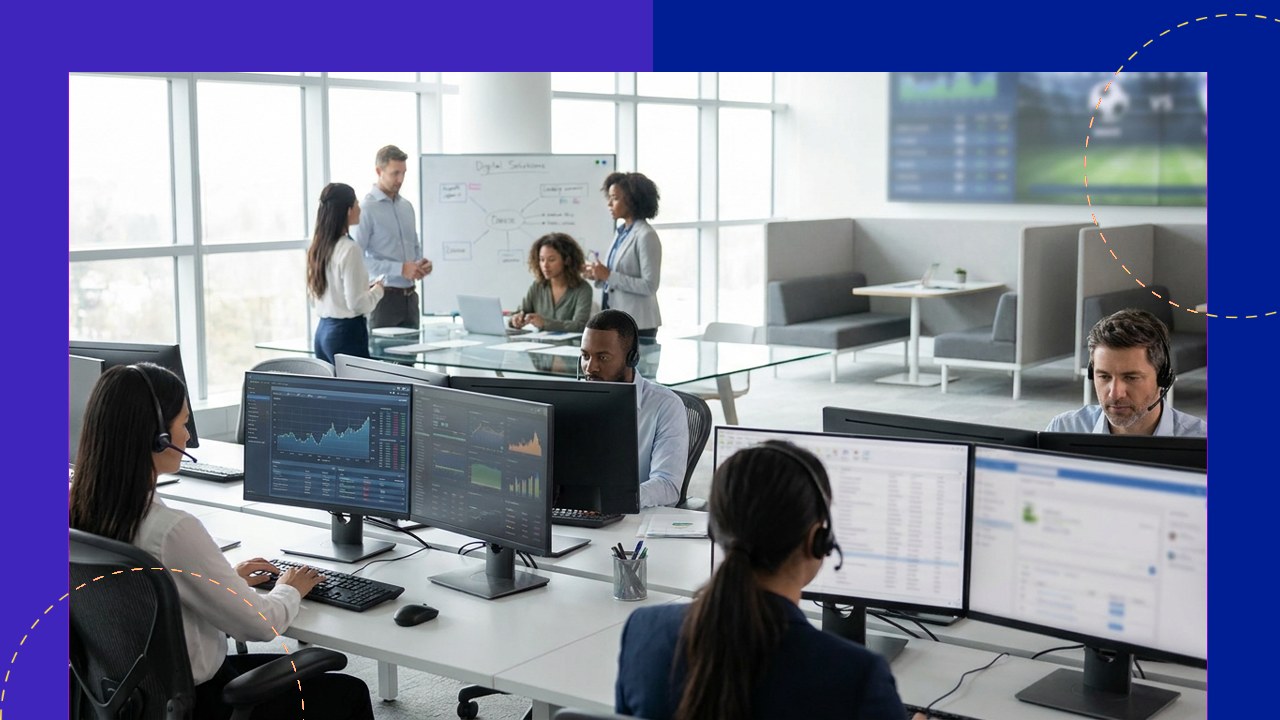 Call center employees support U.S. sports betting & casino industry BPO operations.