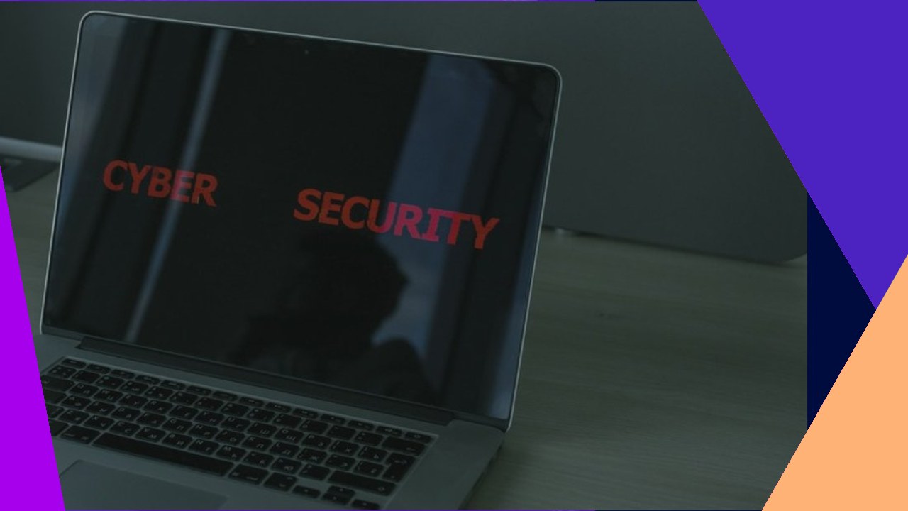 Laptop screen displays CYBER SECURITY, hinting at GDPR-safe AI with human controls.