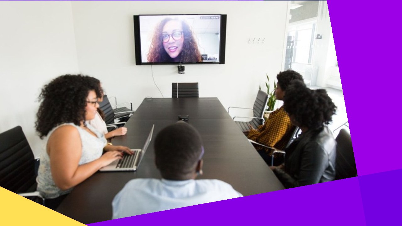 Remote team meeting via video conference, featuring HOPLA for building remote teams.
